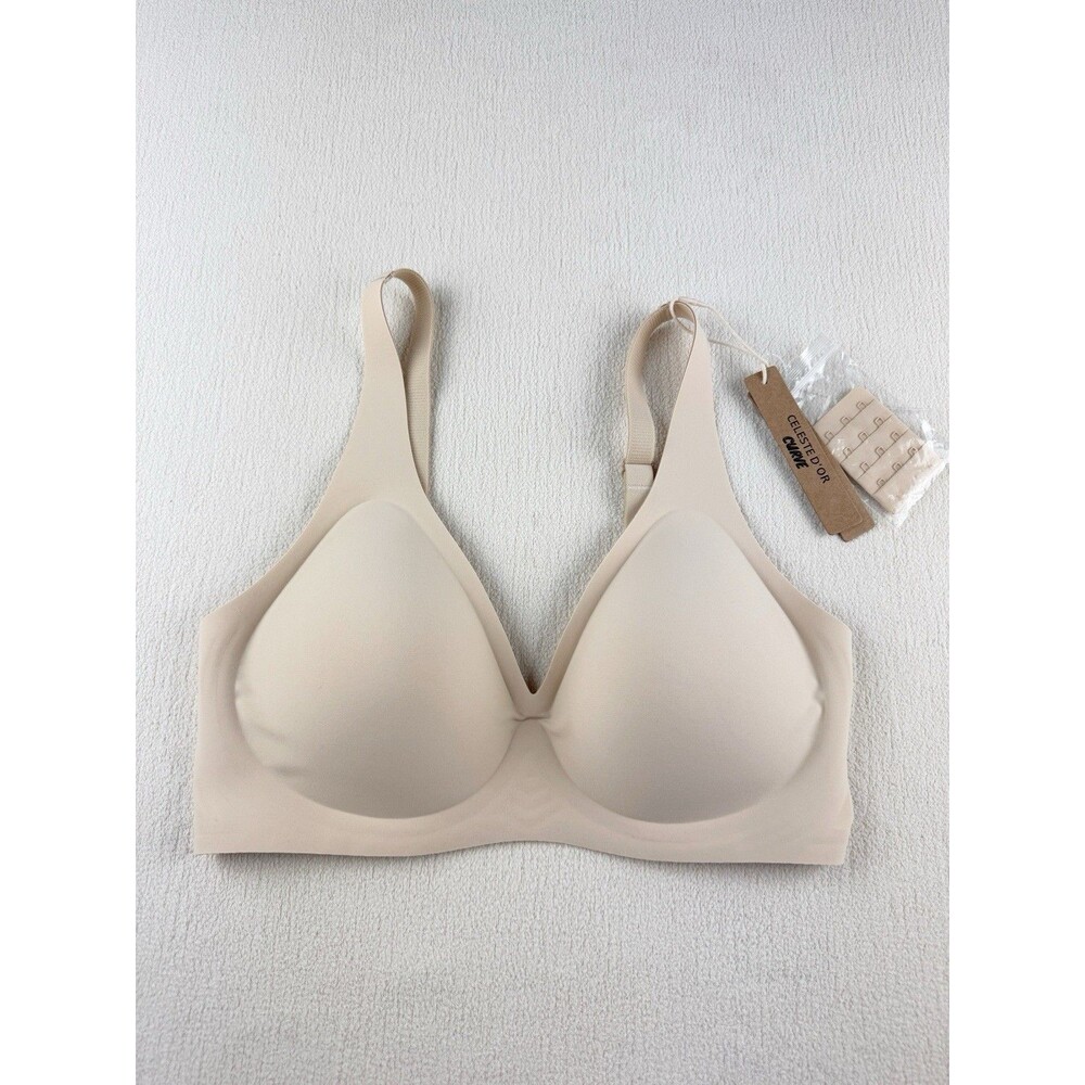 Celeste D'Or Curve Beige Wireless Seamless Jelly Molded Cup Bra NWT